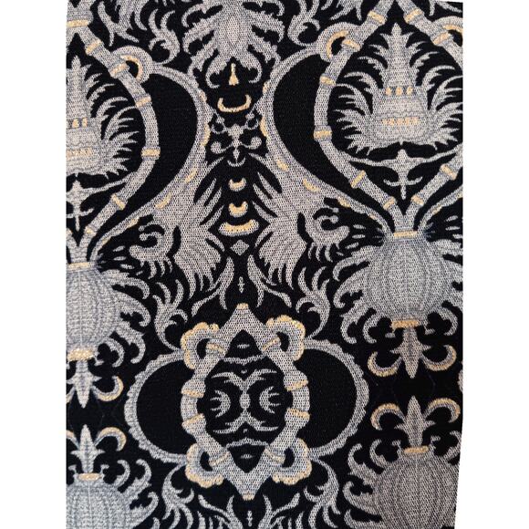 INC Retro Blouse Top M Embroidered Career Office Coquette Whimsygoth‎ Metallic - Picture 4 of 12